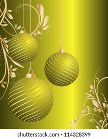 stylized vector Christmas ball on decorative background