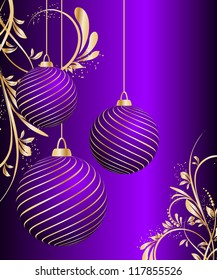 stylized vector Christmas ball on decorative background