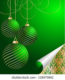 stylized vector Christmas ball on decorative background