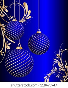 stylized vector Christmas ball on decorative background