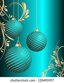 stylized vector Christmas ball on decorative background