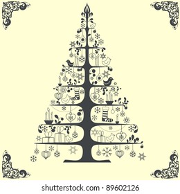 Stylized vector Christmas tree