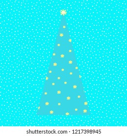 Stylized vector Christmas tree, decorative spruce tree
