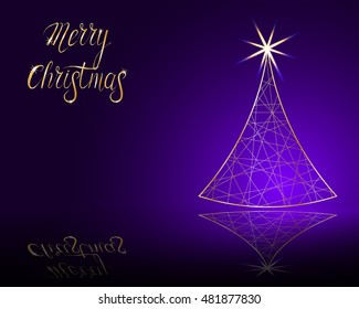 stylized vector Christmas tree on decorative background