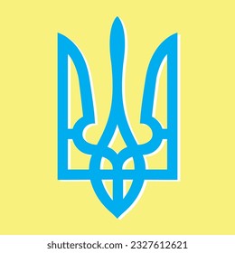 Stylized vector coat of arms of Ukraine. Ukrainian coat of arms. For printing on clothes, for websites, for tattoos