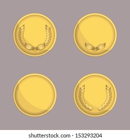 Stylized vector coin or medal with hand drawn art brushes. 
