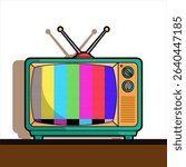 Stylized vector collection inspired by vintage analog tech: retro TV, vinyl record, handheld game console. Clean flat design with nostalgic 80s-90s vibes.