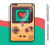 Stylized vector collection inspired by vintage analog tech: retro TV, vinyl record, handheld game console. Clean flat design with nostalgic 80s-90s vibes.