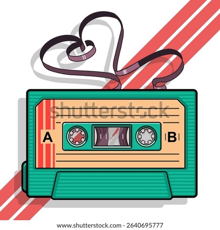Stylized vector collection inspired by vintage analog tech: retro TV, vinyl record, handheld game console. Clean flat design with nostalgic 80s-90s vibes.