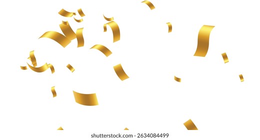Stylized Vector Design Featuring Luxurious Falling Gold Confetti, Subtle Glow Effects, and Transparent Backdrop for Celebration Templates"	