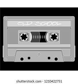 stylized vector drawing audio cassette