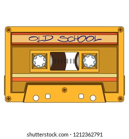 stylized vector drawing of audio cassette