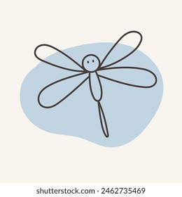 Stylized vector drawing of a dragonfly. Perfect for holiday, summer and travel designs.