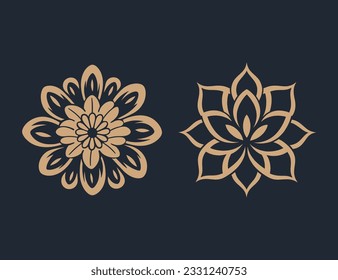 Stylized vector duo of flowers, perfect for stock image platforms. These artistic blooms add a touch of elegance and beauty to any design. Ideal for graphics and visual projects.