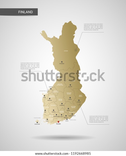 Stylized Vector Finland Map Infographic 3d Stock Vector (Royalty Free ...