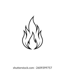Stylized Vector Flame Icon for Graphic Design and Illustrations
