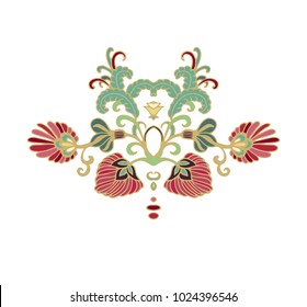 Stylized vector floral  composition on white background