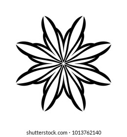 Stylized vector floral pattern. Round design elements, geometric mandalas.