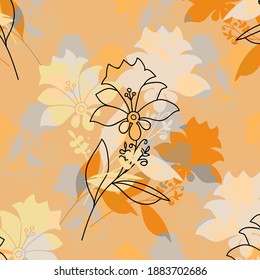 Stilvolle Vektorblumen. Bild auf weißem Hintergrund.Nahtloses Muster.