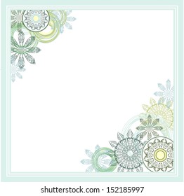 stylized vector flowers and rounds