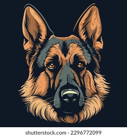stylized Vector of a German Shepherd dog