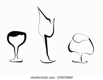Stylized vector goblets on a white background.