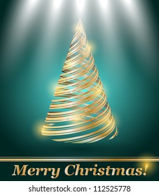 stylized vector gold Christmas tree