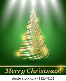 stylized vector gold Christmas tree