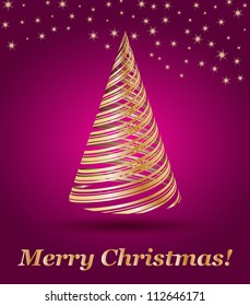 stylized vector gold Christmas tree