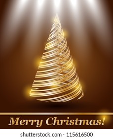 stylized vector gold Christmas tree