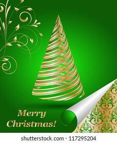 stylized vector gold Christmas tree