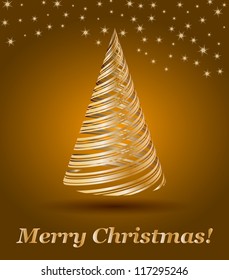 stylized vector gold Christmas tree