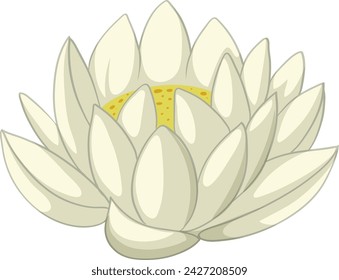 Un gráfico vectorial estilizado de una flor de loto blanca