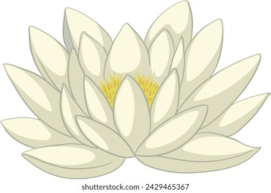 Un gráfico vectorial estilizado de una flor de loto blanca