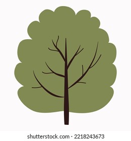 Stilvoll, Vektorgrün mit Ästen, flache Illustration auf weißem Hintergrund
