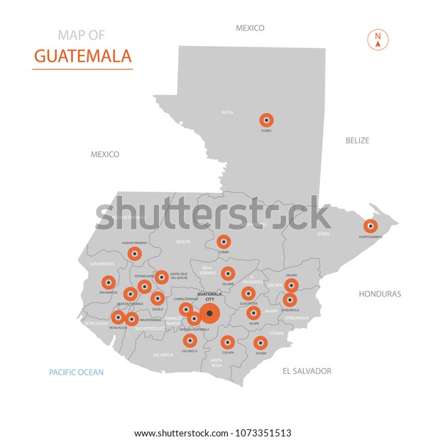 El Mapa De Guatemala Vector Estilizado Muestra Las Grandes Ciudades La Capital De Guatemala 7832