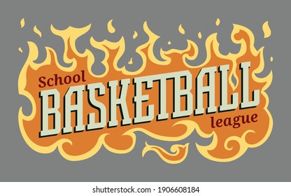 Stylized vector headline School Basketball League