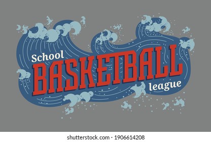 Titular vectorial estilizado Liga de Básquetbol Escolar