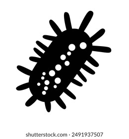 Icono de Vector estilizado de una bacteria con una forma alargada, perfecto para Web educativos o médicos.