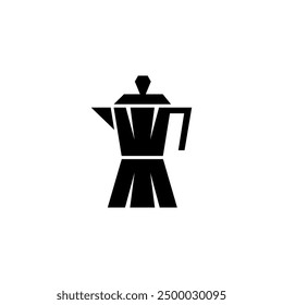 Stylized vector icon of a classic espresso maker, perfect for coffee lovers and kitchenware designs.