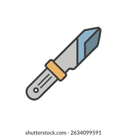 Ilustração de ícone de vetor estilizado de uma faca de serviço público