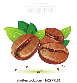 Stylized vector icon natural Coffee bean. Vector illustration