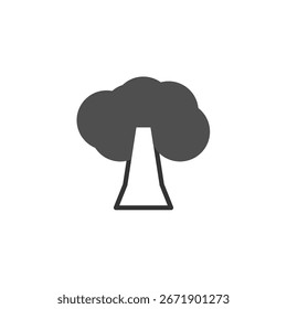 Stylized vector icon representing a tree, created with simple geometric forms. The design emphasizes clarity and visual impact, ideal for use in ecological projects, park maps, educational