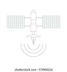 Stylized vector icon of space satellite. Design for banner, poster or print.