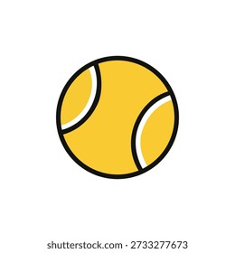 Stylized Vector Icon of Tennis Ball with Seam Detail