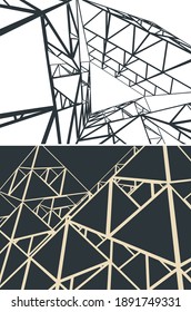 Ilustración vectorial estilizada de la estructura geométrica abstracta