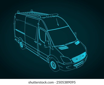 Ilustración vectorial estilizada de la ambulancia