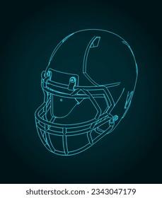 Stylized vector illustration of an American football helmet
