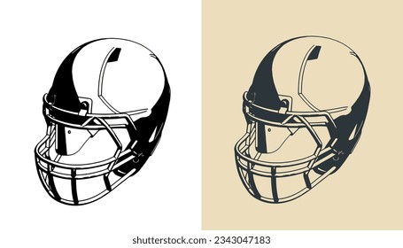 Stylized vector illustration of an American football helmet
