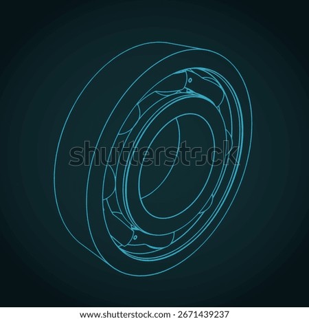 Stylized vector illustration of a ball bearing